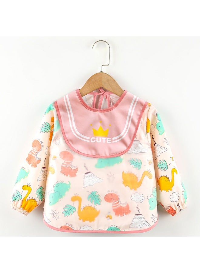 DOOKOO 2PCS Baby Bibs, Unisex Babies Feeding Bib, Waterproof Long Sleeve Bib Apron Set with Sleeves, with Cute Cartoon Pattern, for Infants Children Feeding Or Playing Painting - Image 2