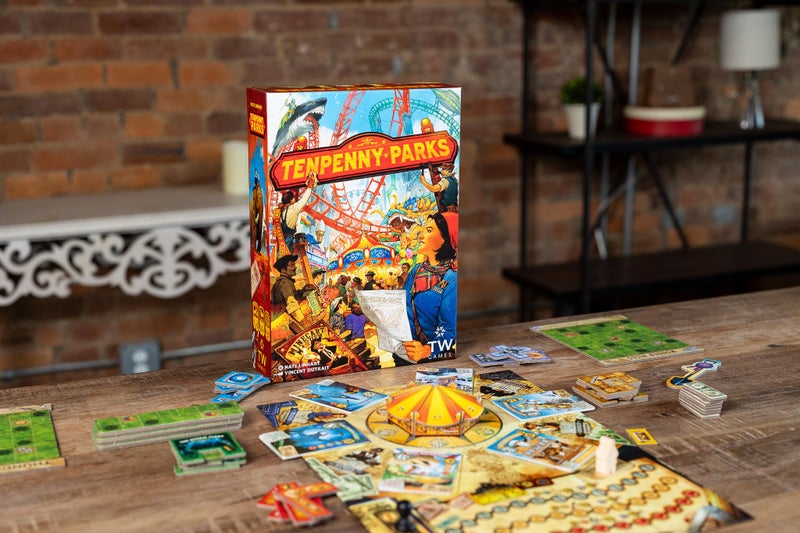 Thunderworks Games Tenpenny Parks Board Game  Build The Best Theme Park  Beautiful Amusement Park Strategy Worker Placement Family Euro Game  4575 Minutes for 14 Players Ages 14 by Thunderworks Games - Image 3