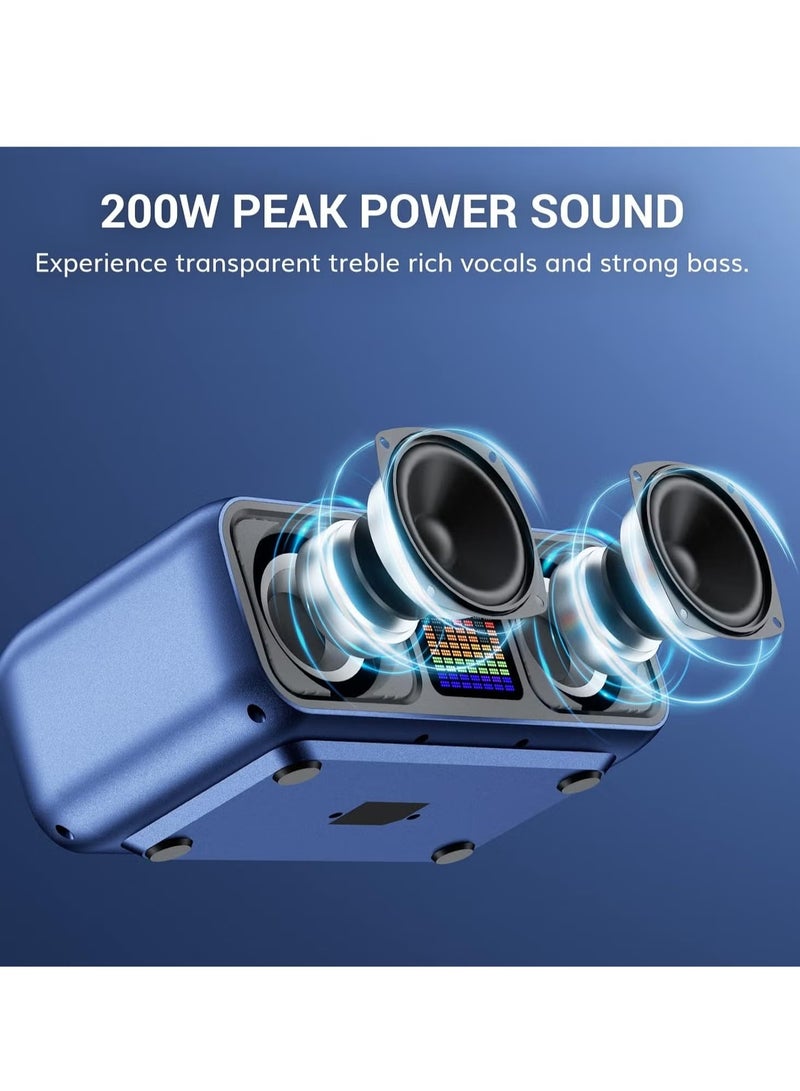 Smart Berry Karaoke Machine for Adults & Kids – Rechargeable Portable Speaker with 2 UHF Wireless Microphones, Supports AUX/USB/Type C/TF Card/Bluetooth, PA System for Home, Party, Outdoors & Indoors Activities - Image 4