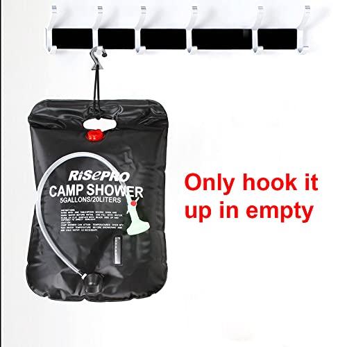 RISEPRO Solar Shower Bag, 5 gallons/20L Solar Heating Camping Shower Bag Temperature Indicator Hot Water 45°C Hiking Climbing C1004 - Image 4