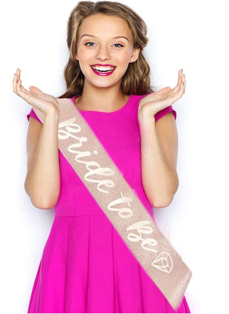 3 Pack Bride to Be Sash Set with Headband Tiara and Shoulder Length Veil Bachelorette Party Supplies Bridal Shower Decoration Accessories