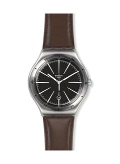 Swatch Unisex Watch Stainless Steel Leather Quartz LONELY VINTAGE  - Image 1