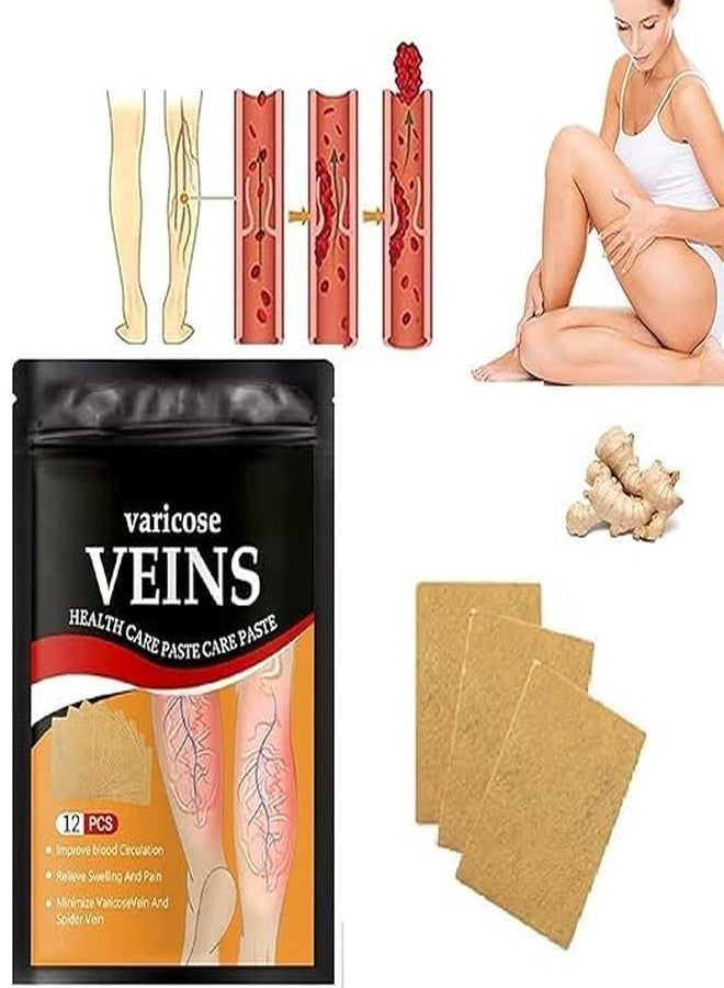 KRYSNAS Varicose Veins Relief Patches – Pack of 3 (36 Pcs) | Helps Reduce Swelling & Leg Pain | Supports Blood Circulation & Vein Health | Natural, Herbal & Skin-Friendly Patches - Image 2