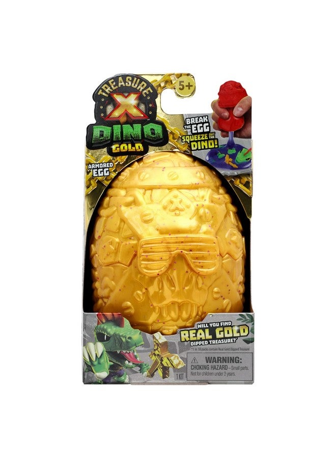 Treasure X Dino Gold Armored Egg. Break The Egg. Squeeze The Ooze Out. Smash The Fossil to Find The Treasure. Then Build The Dino and Display. Styles May Vary - Image 2