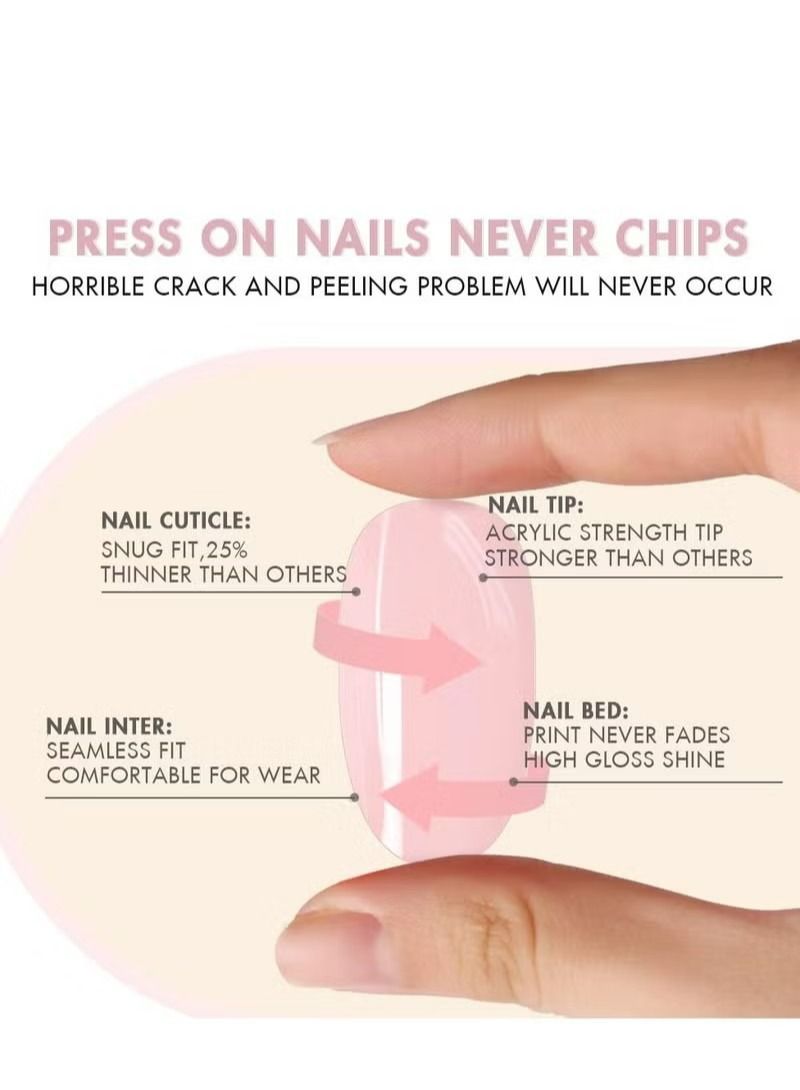 Glitter Green Fake Nails Ladies Long Nails Rhinestones Full Coverage Ladies And Girls Nail Pieces (24 Pieces 1 Box)
