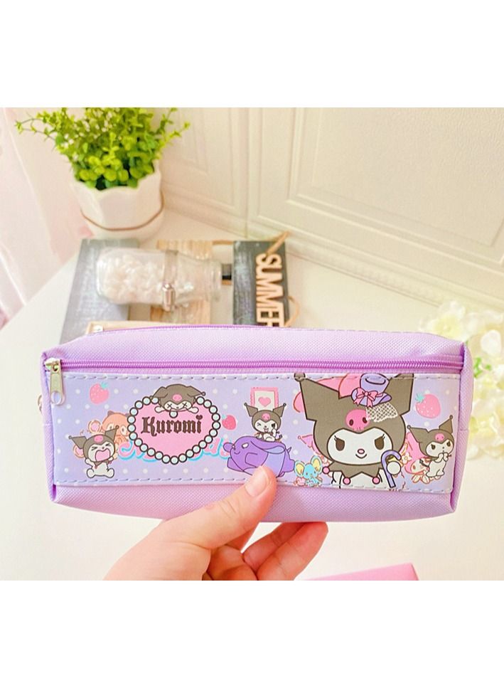 Kuromi Pencil Case Cinnamoroll My Melody Pencilcase Cartoon Kawaii Jelly Transparent Large Capacity Student Stationery Storage