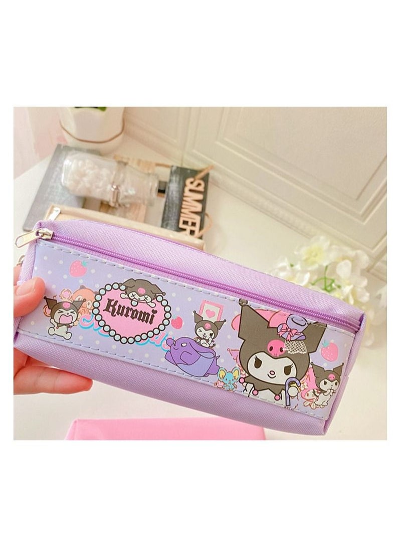 Kuromi Pencil Case Cinnamoroll My Melody Pencilcase Cartoon Kawaii Jelly Transparent Large Capacity Student Stationery Storage