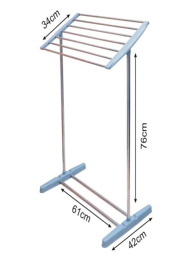 Sevia Multi-Functional Stainless Steel Mobile Towel Rack Mobile Foldable Balcony Towel Stand, Save Space Rack for Drying Holder, Floor-Standing Mini Cloth Rack, Indoor and Outdoor (Multicolor) - Image 4