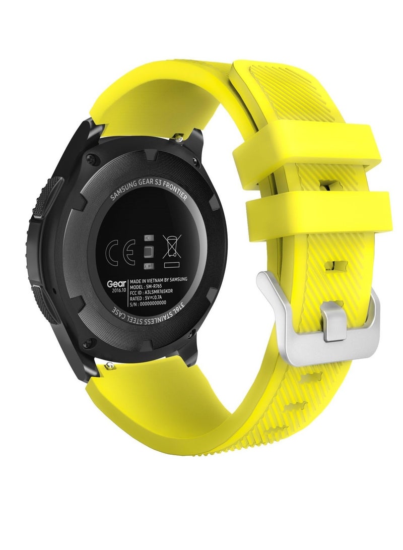 Silicone Band 20MM Strap For Samsung Gear Sport/Watch 6/5/4/5 Pro 45mm/S2 classic/active 2 40mm 44mm/Amazfit GTS/2/2e/GTS3/3 Pro/2 Mini/3 Mini/Bip 3/Bip 3 Pro Yellow - Image 1
