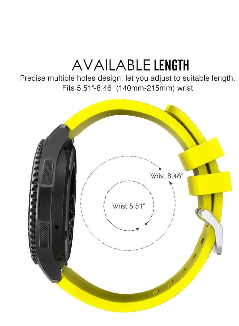 Silicone Band 20MM Strap For Samsung Gear Sport/Watch 6/5/4/5 Pro 45mm/S2 classic/active 2 40mm 44mm/Amazfit GTS/2/2e/GTS3/3 Pro/2 Mini/3 Mini/Bip 3/Bip 3 Pro Yellow - Image 2
