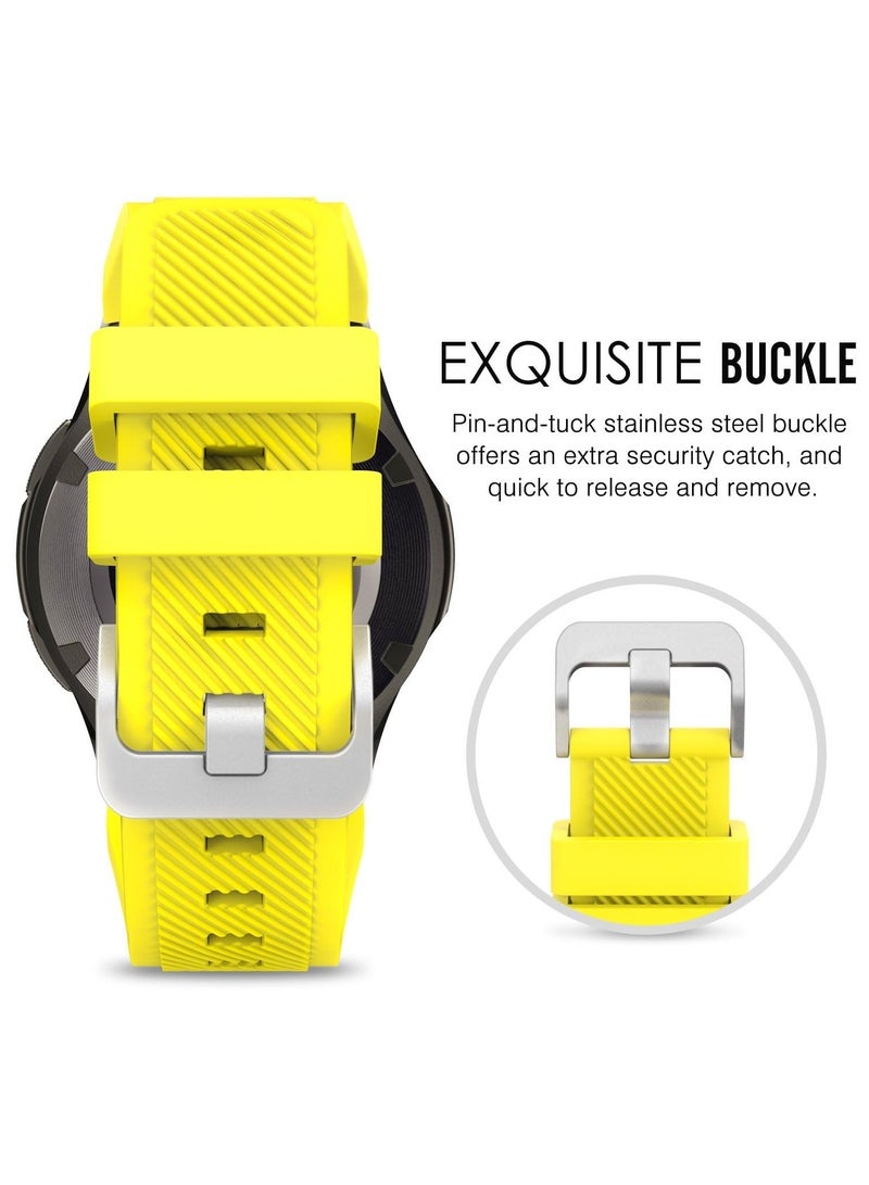 Silicone Band 20MM Strap For Samsung Gear Sport/Watch 6/5/4/5 Pro 45mm/S2 classic/active 2 40mm 44mm/Amazfit GTS/2/2e/GTS3/3 Pro/2 Mini/3 Mini/Bip 3/Bip 3 Pro Yellow - Image 3