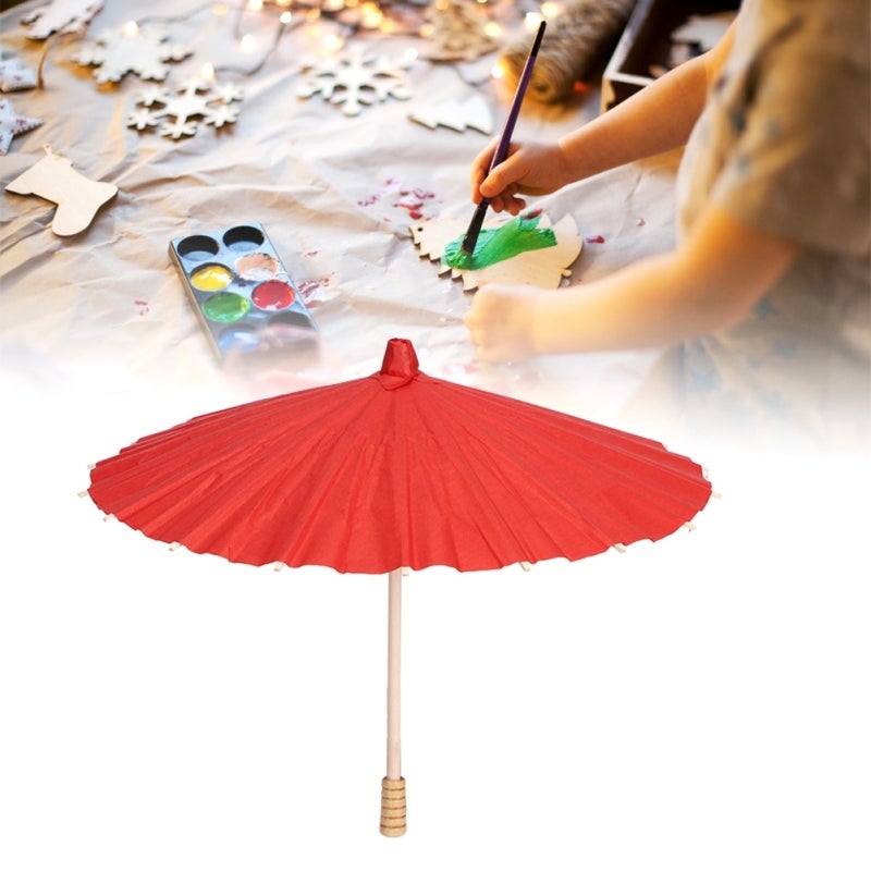 Kids Painting Umbrella 30 Inch High-Quality Paper - DIY Paper Umbrella for Kindergarten Art Projects - Oil Paper Umbrella for Kids Craft Activities - Image 2