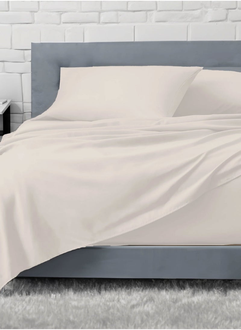 DrSleeep DrSleeep 3-Piece Fitted Sheet + 2 pillow case 100% Viscose Derived from Bamboo Queen Oat  - Image 1