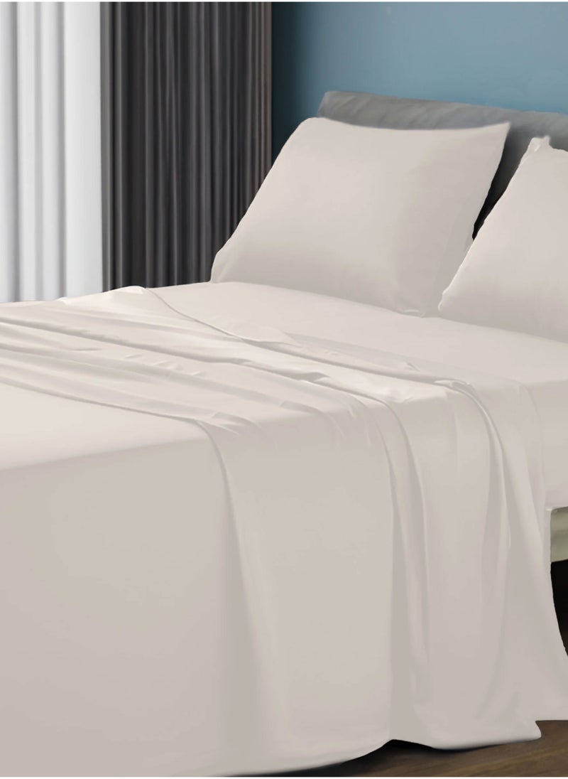 DrSleeep DrSleeep 3-Piece Fitted Sheet + 2 pillow case 100% Viscose Derived from Bamboo Queen Oat  - Image 2