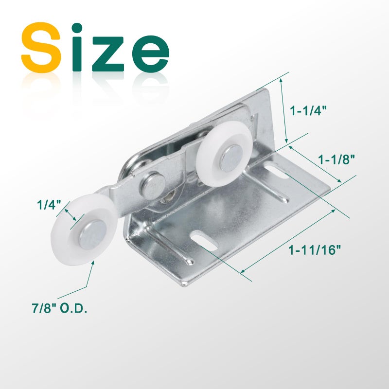 Lashow Twin Pocket Door Roller,Top Mount Pocket Door Rollers, 7/8 Inch Wheels, Alloy Steel, Fits Cox Doors - Image 5
