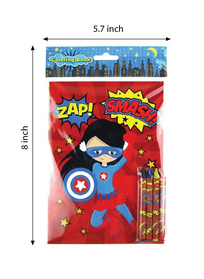 TINYMILLS Tiny Mills Superhero Coloring Books for Kids with 12 Coloring Books and 48 Crayons Party Favors, Superhero Prizes, Favor Bag Filler, Superhero Party Supplies - Image 5