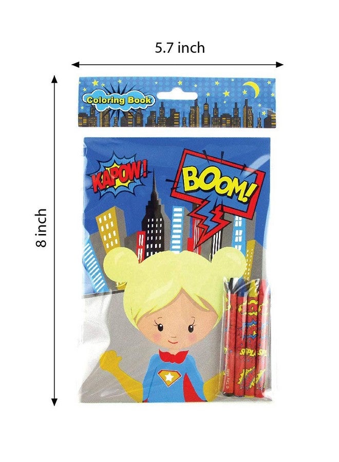 TINYMILLS Tiny Mills Superhero Coloring Books for Kids with 12 Coloring Books and 48 Crayons Party Favors, Superhero Prizes, Favor Bag Filler, Superhero Party Supplies - Image 4