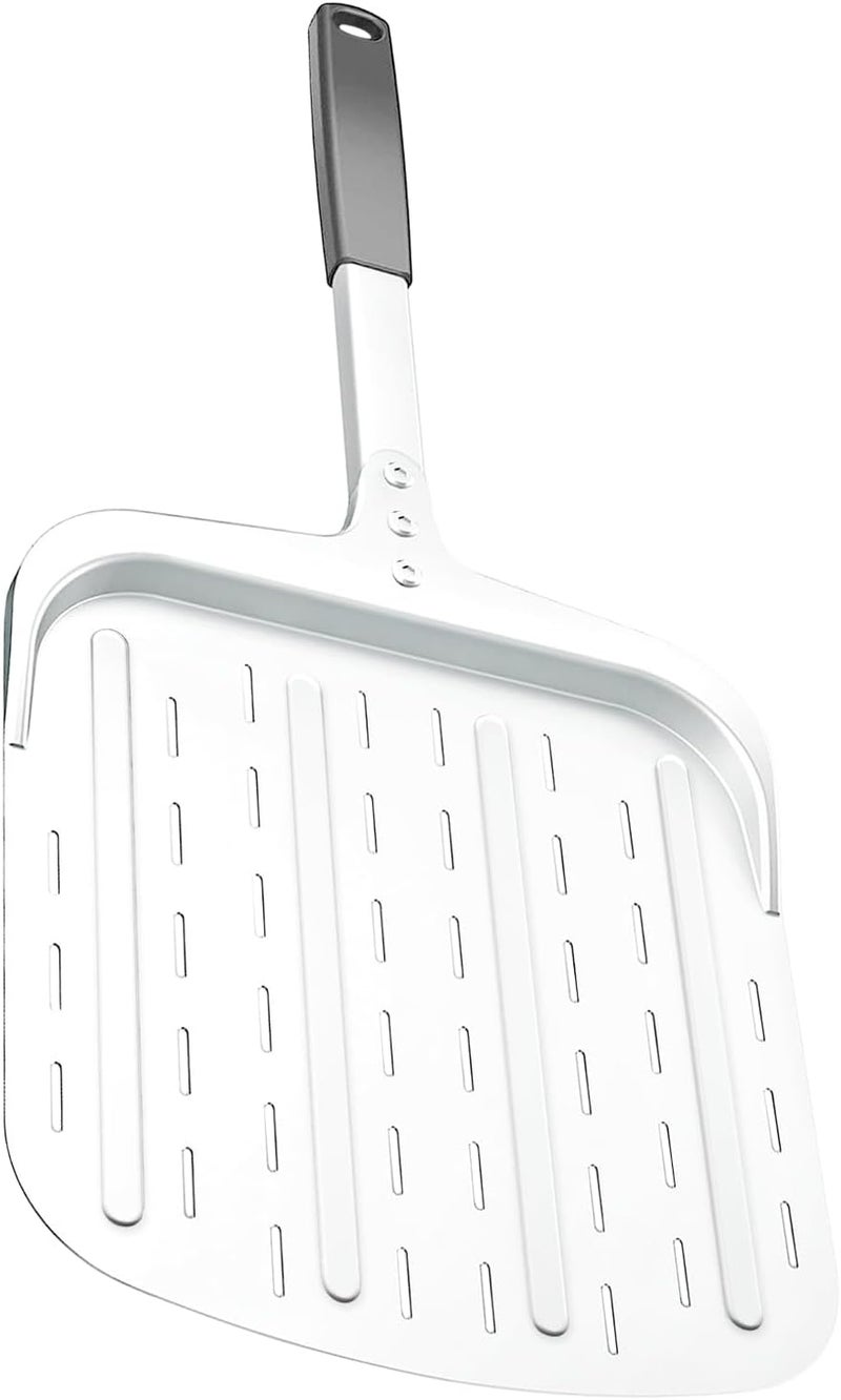 Honsdom Pizza Peel 12 inch, Perforated Aluminum Pizza Paddle (12'') with Heat-resistant Handle, Nonstick and Lightweight Pizza Spatula, Pizza Oven Accessories - Image 2