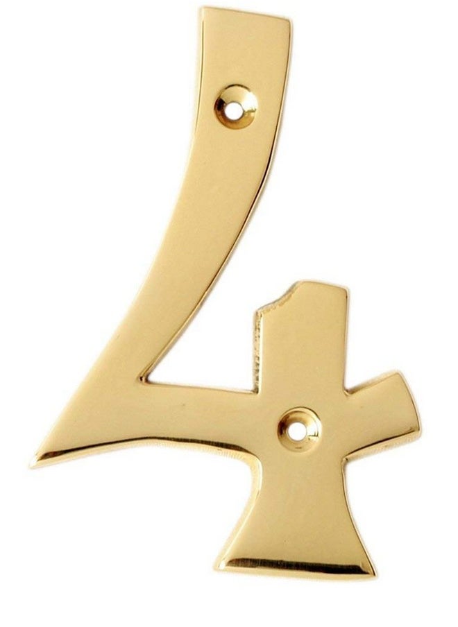 ESPLANADE ESPLANADE Brass House Hotel Door Number 4 Inch - No 4 (Four)  - Image 1