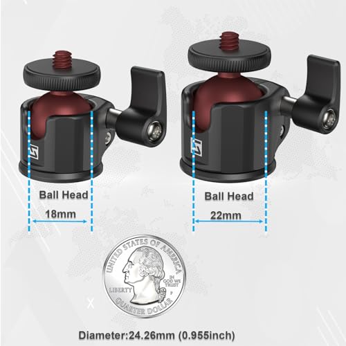 SIOTI Mini Ball Head Mount Adapter, Compatible with Monopod/Digital Card Camera/Microphone/Smart Phone/Action Camera/Flash/LCD (UM18) - Image 5