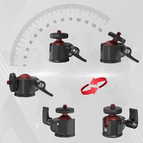 SIOTI Mini Ball Head Mount Adapter, Compatible with Monopod/Digital Card Camera/Microphone/Smart Phone/Action Camera/Flash/LCD (UM18) - Image 3