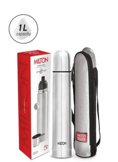Milton Milton Thermosteel Flip Lid 1000, Double Walled Vacuum Insulated Thermos 1000 ml Silver  - Image 1