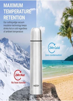 Milton Milton Thermosteel Flip Lid 1000, Double Walled Vacuum Insulated Thermos 1000 ml Silver  - Image 5