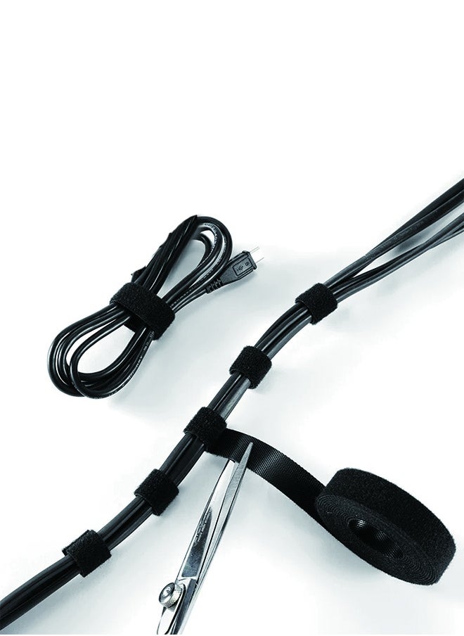 general brand - Cable Ties, Black Adjustable 6-Inch Cord Organizer Ties, Multi-purpose Hook Loop Cable Management Wire Ties for Organizing Home, Office, Data Centers - Image 1