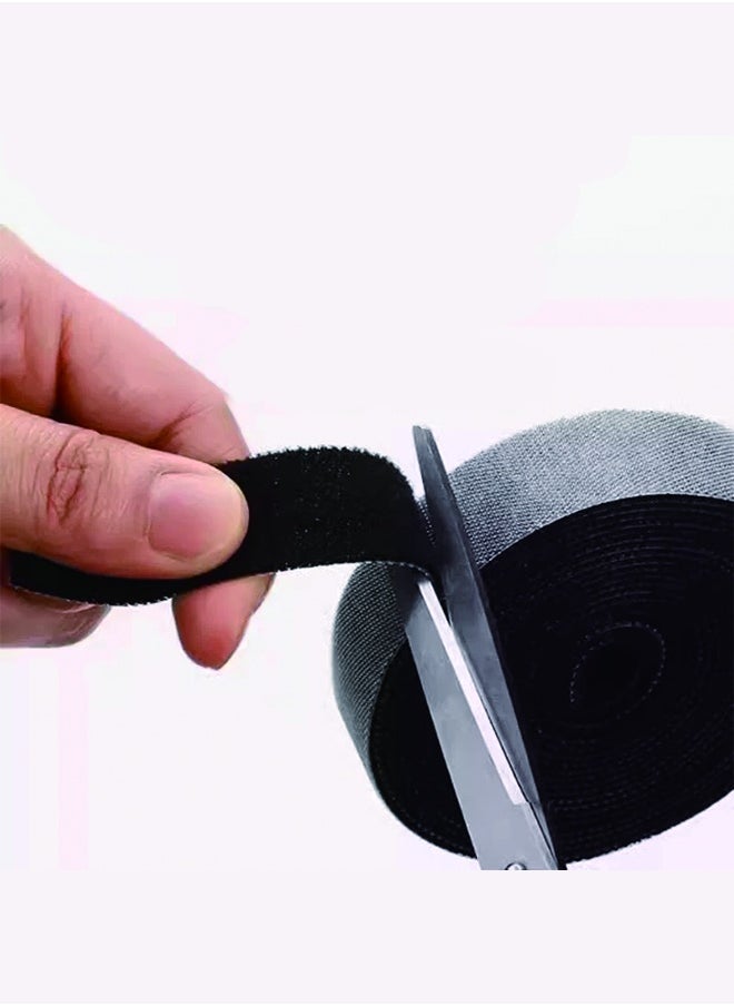 general brand - Cable Ties, Black Adjustable 6-Inch Cord Organizer Ties, Multi-purpose Hook Loop Cable Management Wire Ties for Organizing Home, Office, Data Centers - Image 1
