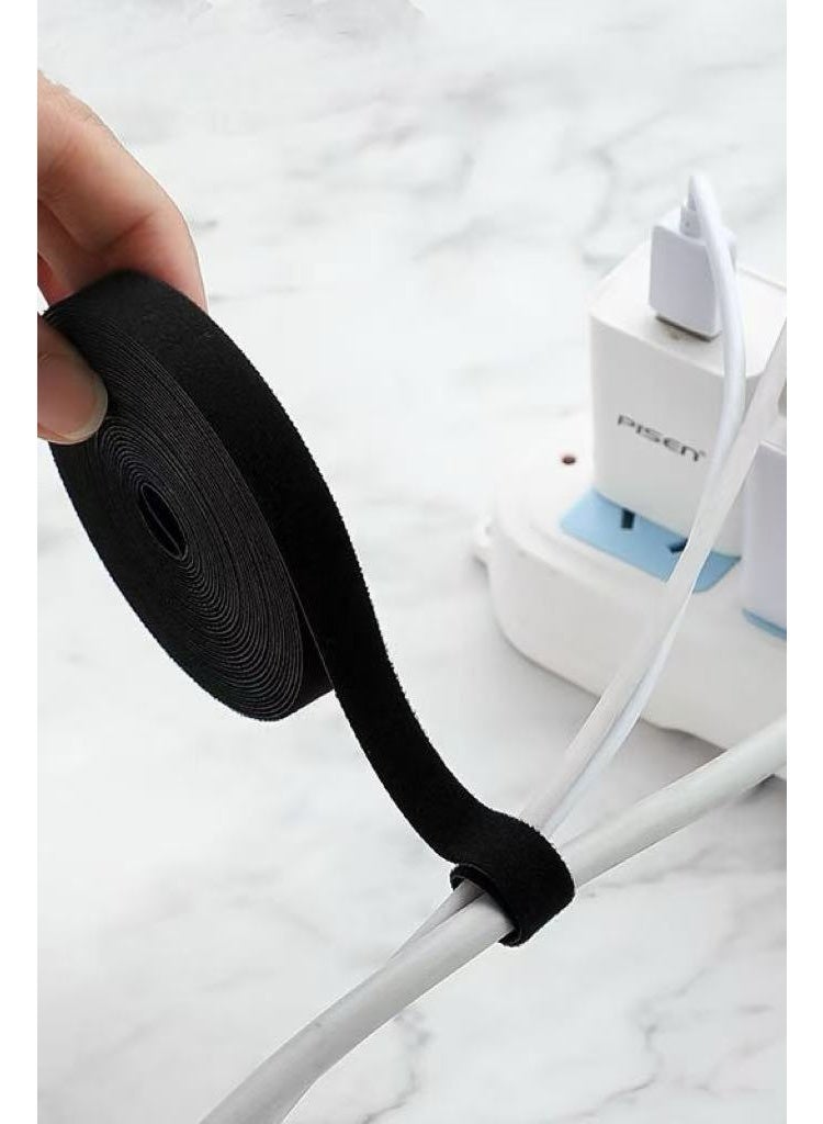 چينيرال براند كابل التعادل ، أسود قابل للتعديل 6 بوصة حبل النسيج التعادل ، متعددة الأغراض هوك حلقة كابل إدارة التعادل ، وتستخدم لتنظيم الأسرة ، ومكتب مركز البيانات - Image 1