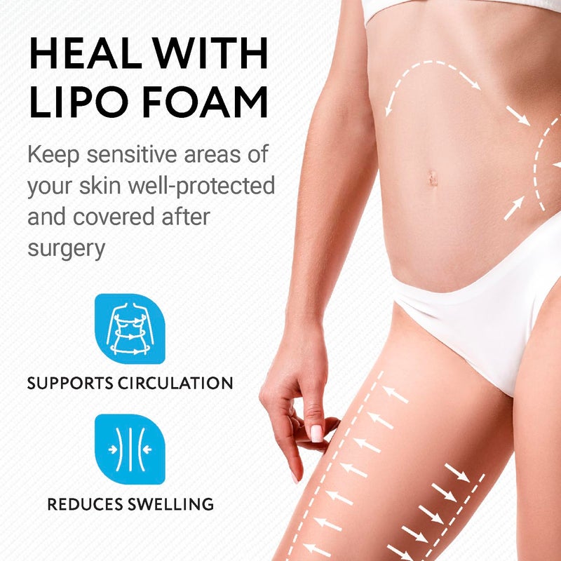 IMPRESA Liposuction Foam Pads - 3-Pack - White - 8 x 11 x 0.5 in - for Abdominal Binder Post Surgery - Even Pressure for Liposuction Compression Garments - Custom Fit for Tummy Tuck Recovery - Image 2