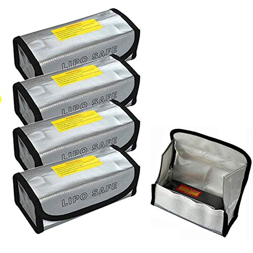 sccsport 4pcs Lipo Battery Fireproof Explosion Proof Bag Storage Guard Safe Pouch 185mm - Image 1