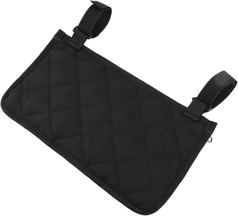 OEBUAFI Wheelchair Side Pocket Waterproof Polyester Bag, Multi Pocket Design for Walkers, Scooters, Electric Scooters, Armrest Storage Bag (Black) - Image 5