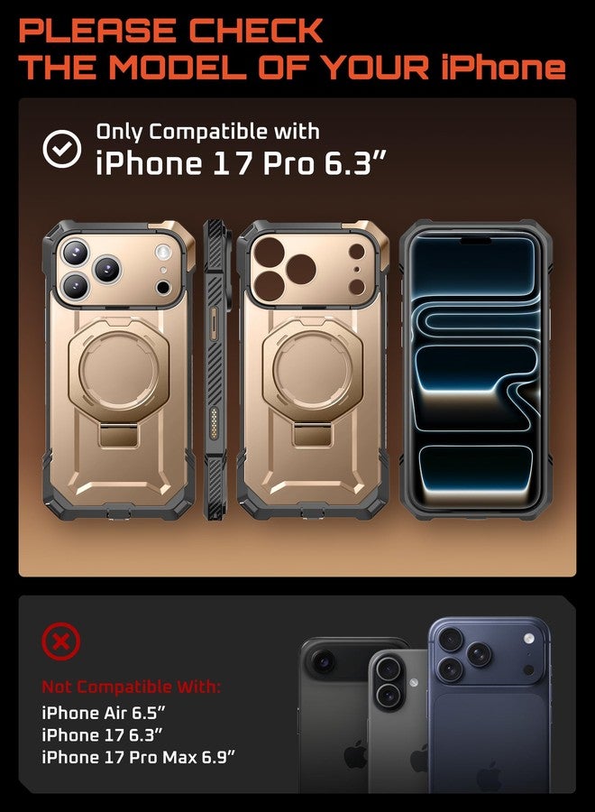 سوبكيس جراب SUPCASE لهاتف iPhone 17 Pro مع مسند (تصميم يونيكورن بيتل جريب)، [غطاء للتحكم بالكاميرا] [متوافق مع MagSafe] [حماية فائقة ضد السقوط] جراب هاتف مغناطيسي شديد التحمل، لون صحراوي - Image 2