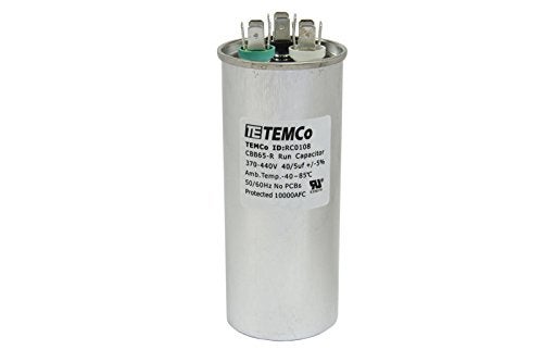 TEMCo Industrial TEMCo 40+5 uF Dual Run Capacitor CBB65, 40/5 MFD, 370-440V, Round, 50/60Hz | for HVAC AC Fan, Motor, Blower Applications - Image 1