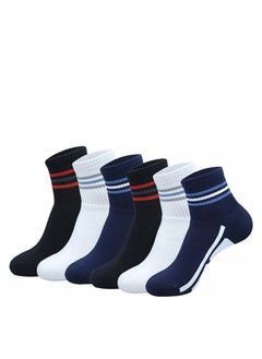 Black, White, Navy - 6 Pairs