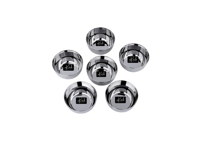 STAINLESS STEEL HEAVY GAUGE SOLID APPLE BOWLWATIKATORICHIKU SHAPE WITH MIRROR FINISHDURABLE KITCHWARE220ML 6PC