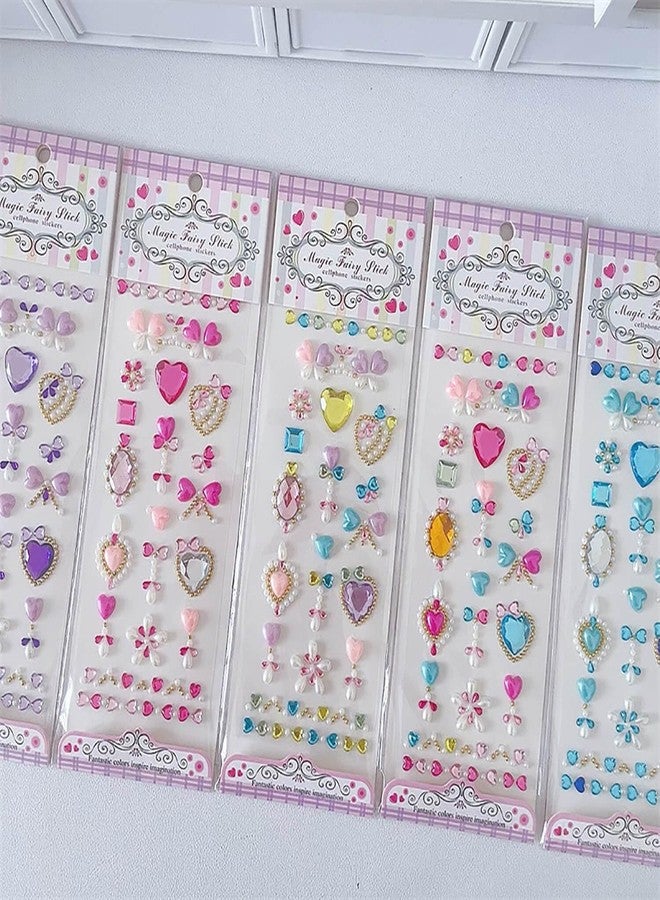 MAXLEAF 5Sheets Flowers Gem Stickers, Maxleaf 3D Self Adhesive Rhinestone Jewels Gem Stickers for Crafts Nail Makeup Gift - Image 4