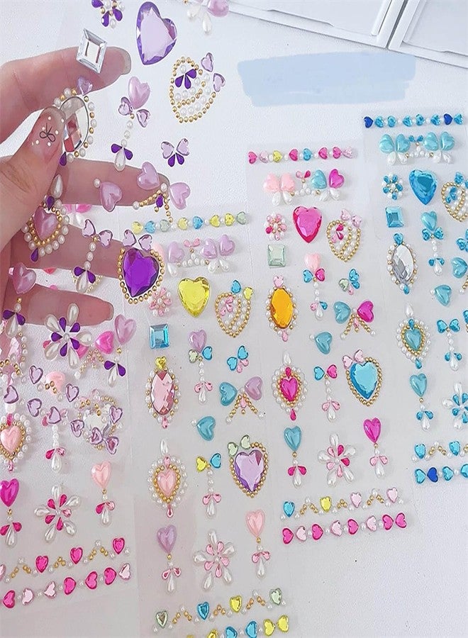 MAXLEAF 5Sheets Flowers Gem Stickers, Maxleaf 3D Self Adhesive Rhinestone Jewels Gem Stickers for Crafts Nail Makeup Gift - Image 2
