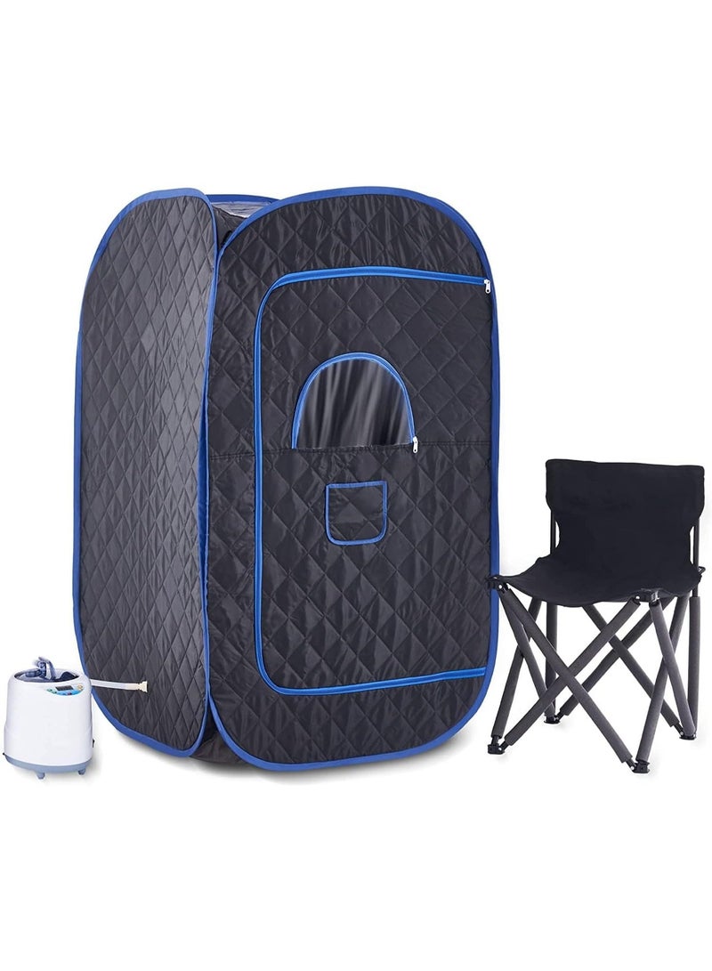 Relax Smart Portable Sauna Personal Sauna Tent for Home with 2.6L Steamer, Portable Steam Sauna Box with Remote Control, 15 Levels Adjustment,Fast Heating,Steam Saunas for Home Relaxation,Including Chair - Image 1