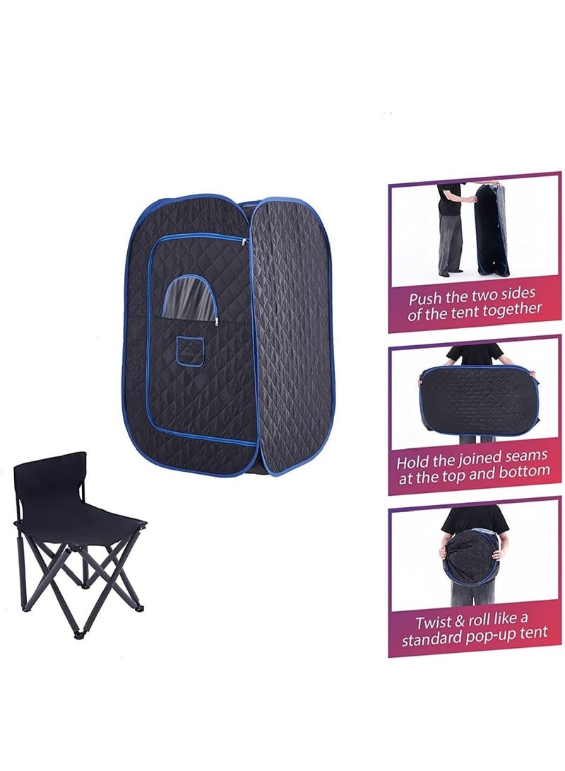 Relax Smart Portable Sauna Personal Sauna Tent for Home with 2.6L Steamer, Portable Steam Sauna Box with Remote Control, 15 Levels Adjustment,Fast Heating,Steam Saunas for Home Relaxation,Including Chair - Image 2