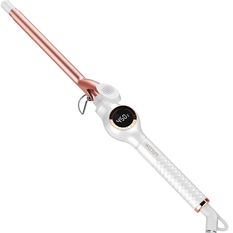 WEEYUM 12 Inch Small Curling Iron Tiny Barrel Curling Wand for Short Long Hair Thin Curling Iron Ceramic Tourmaline
