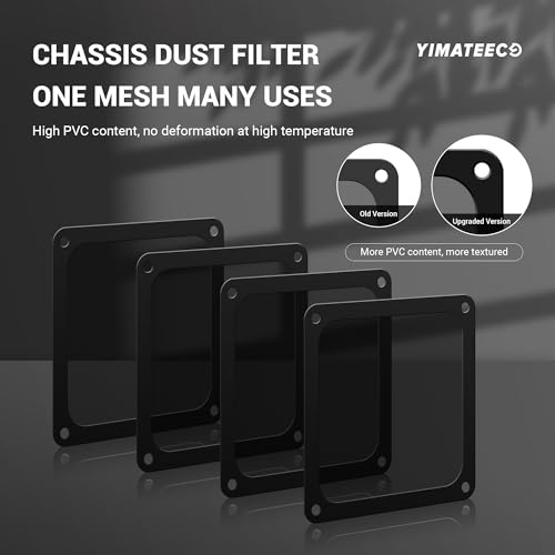 YIMATEECO Dust Filter PC 120mm for Computer Cooler/PSU/Routers Nylon 80 Mesh, Magnetic Frame PC Fan Dust Mesh Cooler Filter Dustproof Computer Fan Grills (Nylon, 120 * 120mm, 2pcs, Black) - Image 3
