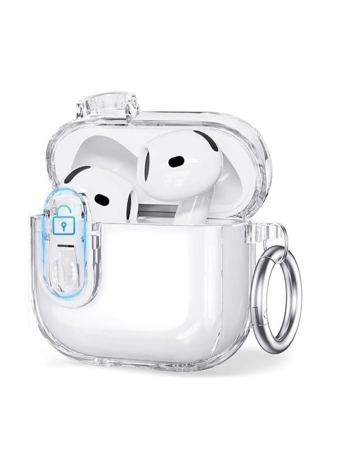 Case Compatible with AirPods 4 Case Cover, Clear Transparent TPU with Safe Lock Protective Case for Apple Airpods 4 Generation 2024 (Clear) - Image 1