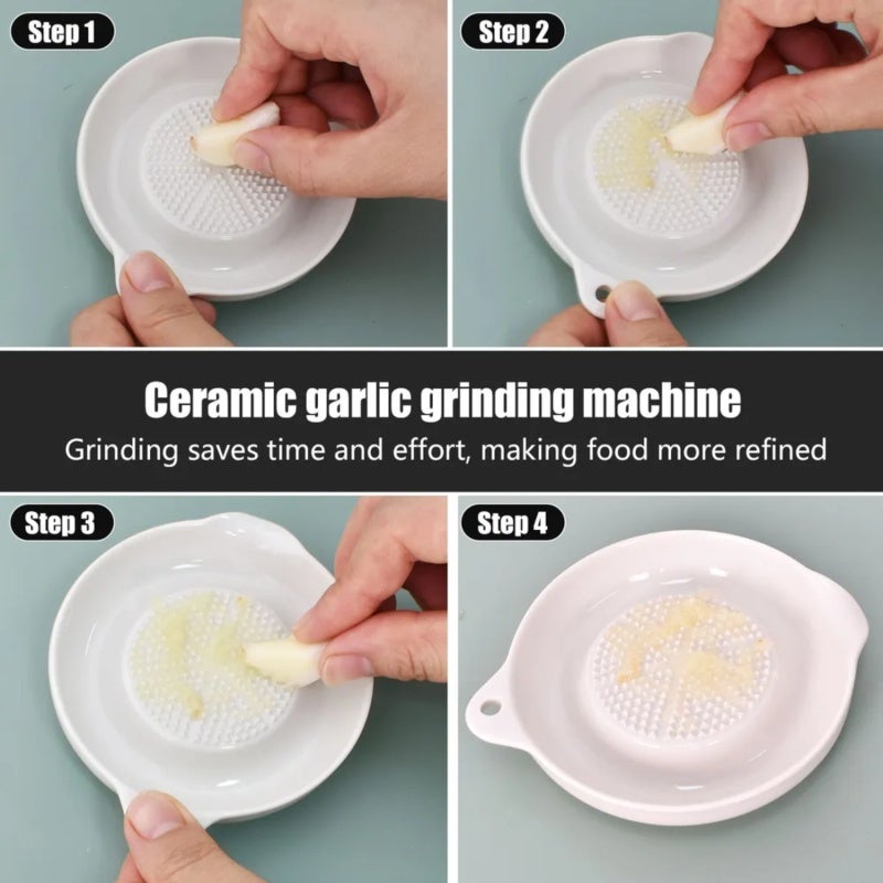 Ceramic Grater: White Premium Ceramic - Corrosion Resistant, Mess-free Grinding, Compact Design Ginger Grater for Home Kitchen, Baby Food Prep - Image 5