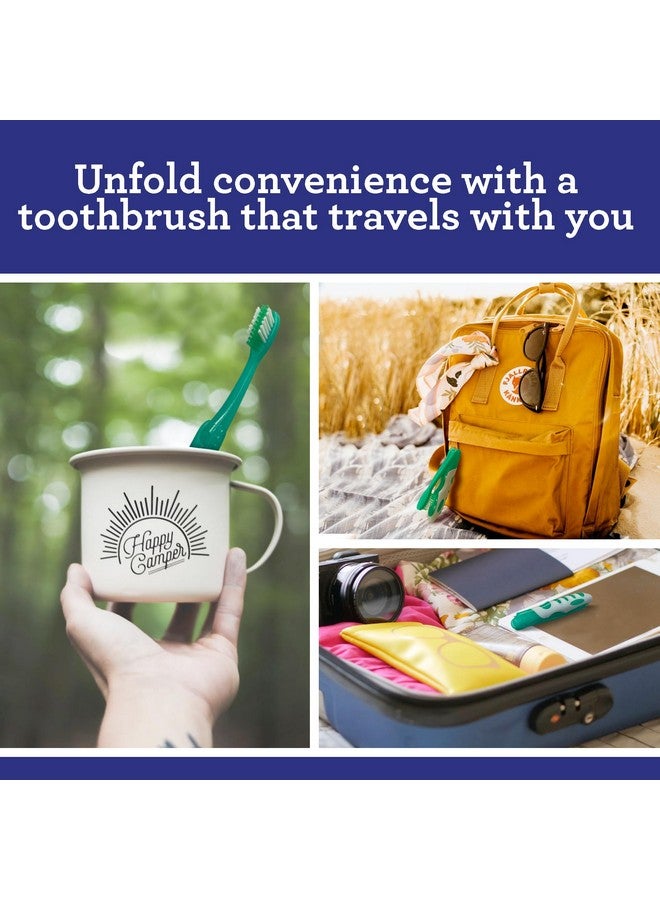 جوراناندا فرشاة أسنان جوروناندا القابلة للطي مع غطاء مدمج، مثالية للسفر والمشي لمسافات طويلة والتخييم، صغيرة الحجم وقابلة للحمل، فرشاة أسنان سهلة الحمل مع شعيرات ناعمة ومقبض مريح، للبالغين والأطفال (قطعة واحدة) - Image 5