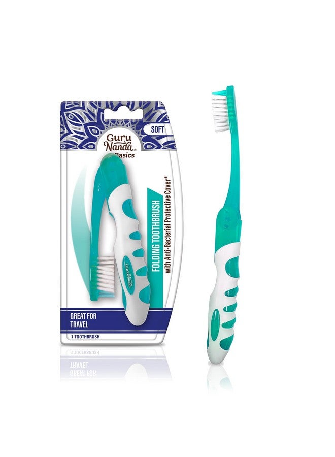 جوراناندا فرشاة أسنان جوروناندا القابلة للطي مع غطاء مدمج، مثالية للسفر والمشي لمسافات طويلة والتخييم، صغيرة الحجم وقابلة للحمل، فرشاة أسنان سهلة الحمل مع شعيرات ناعمة ومقبض مريح، للبالغين والأطفال (قطعة واحدة) - Image 1