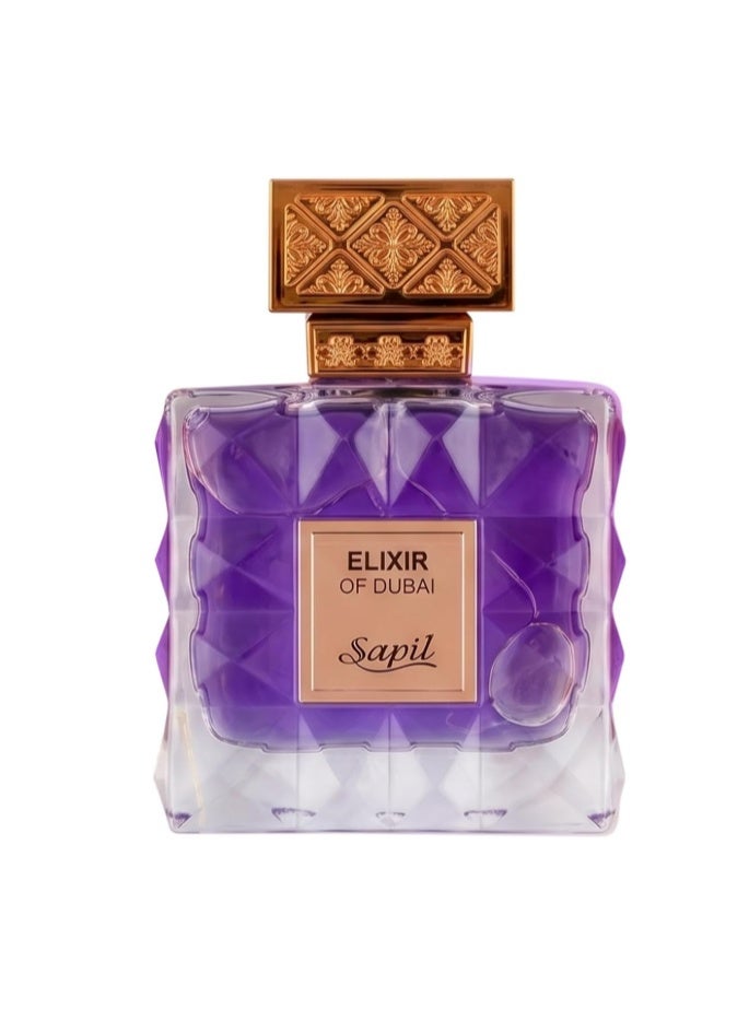 Sapil Elixir Of Dubai Eau De Parfum 100ml, Affordable Luxury Perfume, Amber Fragrance with Cocoa, Hazelnut, Orange Top Notes, Bold Blend Perfumes for Men and Women