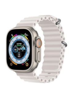 Ten Tech Silicone Band for Apple Watch Ultra/Ultra 2 49mm 45mm 44mm 42mm, Waterproof Soft Silicone Sports Band for iWatch Ultra SE 8/7/6/5/4/3/2/1, Starlight