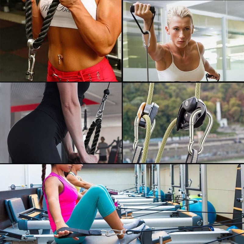 AOHO MOOON 3.1 Inch M8 Steel Spring Snap Hook, Holds to 396lb/180kg (Max) for Gym,Exercise Machine, Heavy Duty Clip Keychainr, Set of 4 - Image 3
